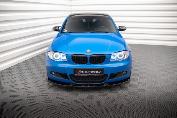 Front Ansatz V.2 Für BMW 1er M-Paket E87 / E81 Facelift Schwarz Hochglanz