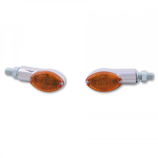 SHIN YO Cateye Mini Blinker E-geprüft, kurz – schwarz/orange (Paar)