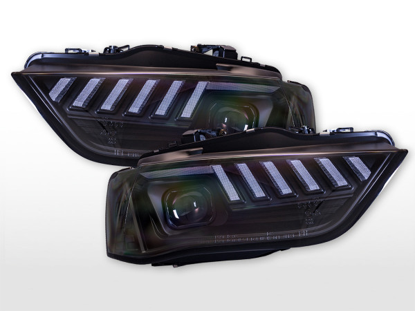 Halogen Scheinwerfer Set LED Tagfahrlicht Audi A4 8K Bj. 13-15 schwarz für Rechtslenker