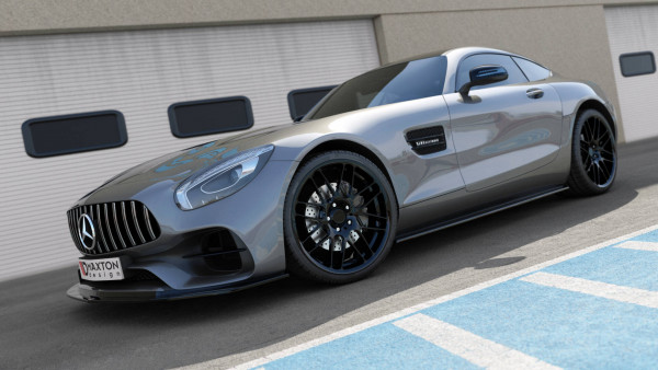 Seitenschweller Ansatz Für Mercedes-AMG GT / GT S C190 Facelift Schwarz Hochglanz