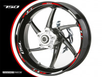 Felgenrandaufkleber rot-weiß passend für 750 ccm Felgenrandaufkleber rot-weiß passend für 750 ccm