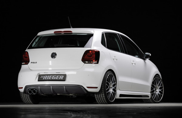 Rieger Heckeinsatz carbon look für VW Polo 6 GTI (6R) 5-tür. 05.10-01.14 (bis Facelift)