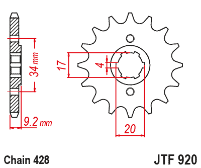 Ritzel 15 Zähne Teilung 428 passend für Keeway K-Light 125