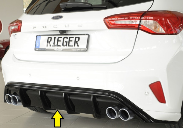 Rieger Heckeinsatz glanz schwarz für Ford Focus 4 ST (DEH) 5-tür. (Schrägheck) 06.19-03.22 (bis Face