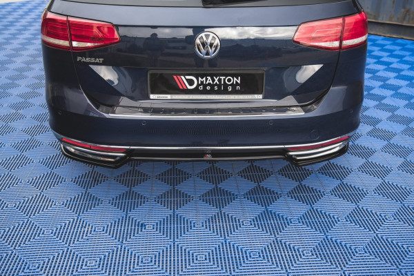 Heck Ansatz Diffusor für VW Passat R-Line B8 schwarz matt