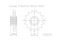 Ritzel gummiert 19 Zähne 525 passend für BMW F800R E8ST Ritzel gummiert 19 Zähne 525 passend für BMW F800R E8ST