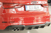 Rieger Heckeinsatz matt schwarz für Audi A3 (8V) 5-tür. (Limousine 8VS) 09.16- (ab Facelift) Ausführung: Schwarz matt