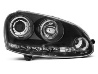 Scheinwerfer Angel Eyes schwarz passend für VW Golf 5 10.03–09 Scheinwerfer Angel Eyes schwarz passend für VW Golf 5 10.03–09