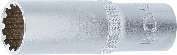 BGS Steckschlüssel-Einsatz Gear Lock, tief | Antrieb Innenvierkant 12,5 mm (1/2") | SW 17 mm