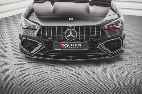 Front Ansatz V.3 Für Mercedes-AMG CLA 45 Aero C118 Schwarz Hochglanz