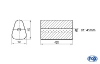 FOX Uni-Schalldämpfer Dreieckig ohne Stutzen – Edelstahl 420mm Länge FOX Uni-Schalldämpfer Dreieckig ohne Stutzen – Edelstahl 420mm Länge