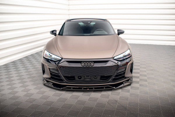 Front Ansatz V.2 Für Audi E-Tron GT / RS GT Mk1 Schwarz Hochglanz