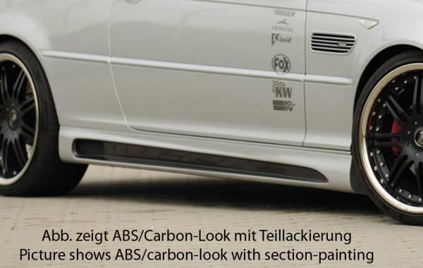 Rieger Seitenschweller links carbon look für BMW 3er E46 Lim. 02.02- (ab Facelift)