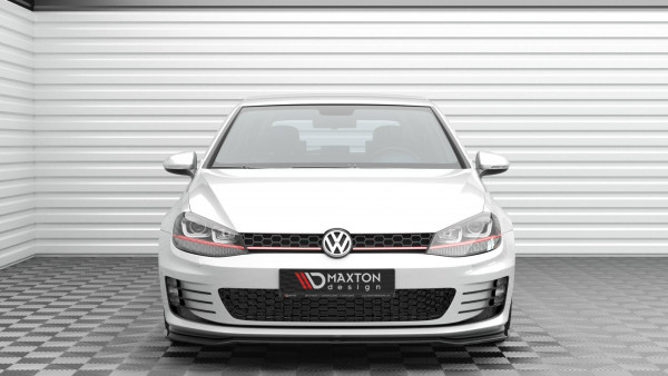 Front Ansatz V.3 Für Volkswagen Golf GTI Mk7 Schwarz Hochglanz