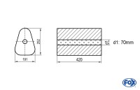 FOX Uni-Schalldämpfer dreieckig Edelstahl 420mm FOX Uni-Schalldämpfer dreieckig Edelstahl 420mm