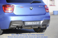 Rieger Heckeinsatz carbon look für BMW 1er F20 (1K4) Lim. / 4-tür. 09.11-03.2015 (bis Facelift) Ausführung: Schwarz matt