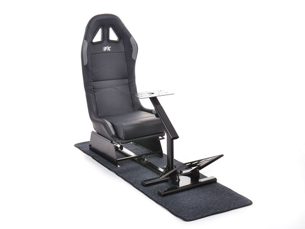 FK Gamesitz Spielsitz Rennsimulator eGaming Seats Suzuka schwarz/grau mit Teppich