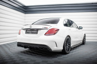 Diffusor Heck Ansatz Für Mercedes C-Klasse S205 63 AMG Schwarz Hochglanz