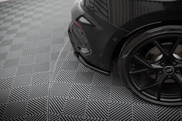 Heck Ansatz Flaps Diffusor V.2 Für Audi RS3 Sportback 8Y Schwarz Hochglanz