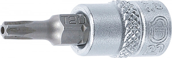 Bit-Einsatz | Antrieb Innenvierkant 6,3 mm (1/4") | T-Profil (für Torx) mit Bohrung T20