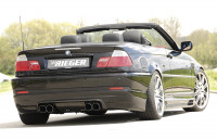 Rieger Heckschürzenansatz matt schwarz für BMW 3er E46 Cabrio 02.02- (ab Facelift) Ausführung: Schwarz matt