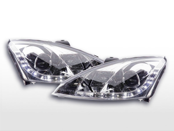 Scheinwerfer Set Daylight LED TFL-Optik Ford Focus 3/4/5-trg. 98-01 chrom