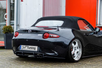 Gefräster Heckansatz mit Seitenflaps aus ABS passend für Mazda MX-5 ND-RF ab Bj. 2015 Gefräster Heckansatz mit Seitenflaps aus ABS passend für Mazda MX-5 ND-RF ab Bj. 2015