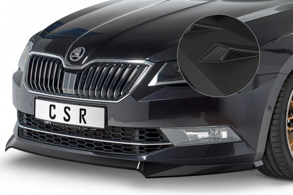 Cup-Spoilerlippe mit ABE für Skoda Superb III (Typ 3V) CSL401-M Carbon Look Matt