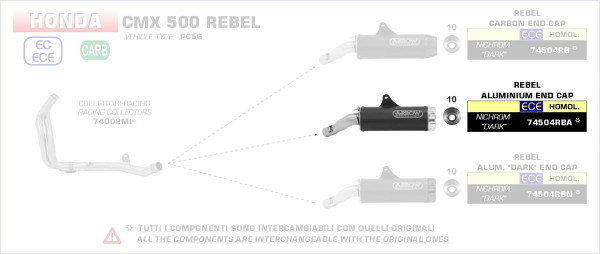 Arrow Rebel Komplettanlage Honda CMX 500 Rebel 20