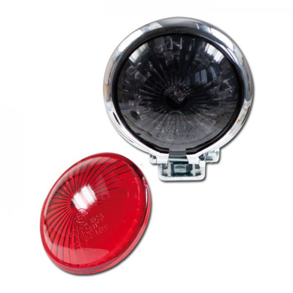 LED-Rücklicht Bates-Style chrom Ø57 mm E-geprüft