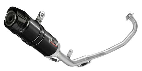 MIVV GP-C Edelstahl Schwarz Mit Carbonendkappe passend für YAMAHA MT-125 2015-2019