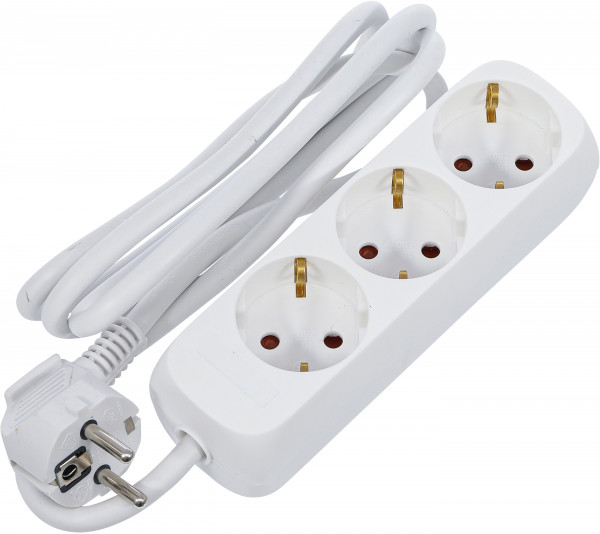 Steckdosenleiste 3-fach mit 1,4 m Kabel und IP20 Schutzart