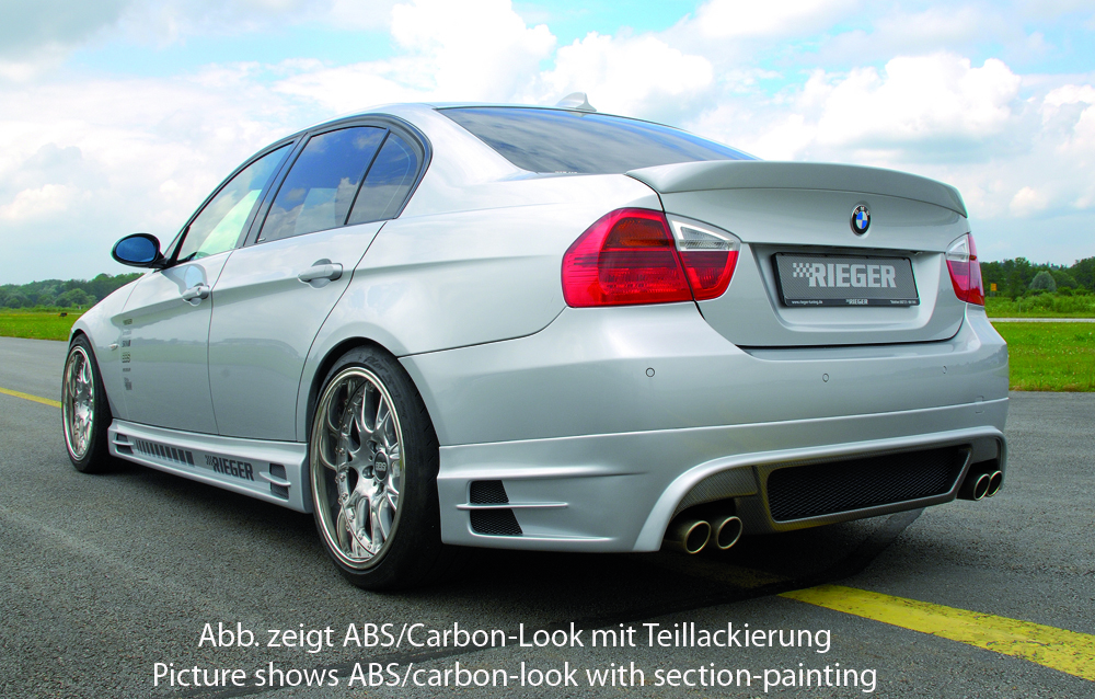 Rieger Heckschürzenansatz carbon look für BMW 3er E90 Lim. 03.05