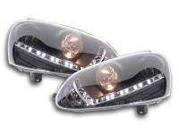Scheinwerfer Set Daylight LED TFL-Optik passend für VW Golf 5 Typ 1K (03–08) schwarz Scheinwerfer Set Daylight LED TFL-Optik passend für VW Golf 5 Typ 1K (03–08) schwarz