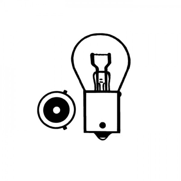 Kugellampe | 12V | 21W | Pin 145° | gelb/chrom Ø=25x45mm | VPE 10 Stck. | Bau15s | E-geprüft