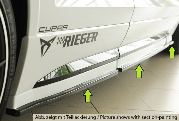 Rieger Seitenschweller links ansatz (3-tlg.) matt schwarz für Seat Ateca Cupra (5FP) 09.18-07.20 (b