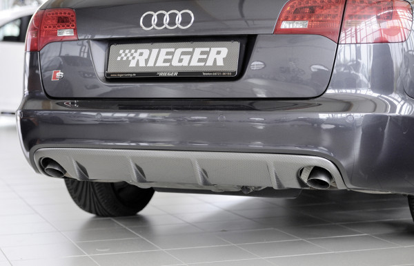 Rieger Heckeinsatz carbon look für Audi A6 (4F) Avant 04.04-09.08 (bis Facelift)