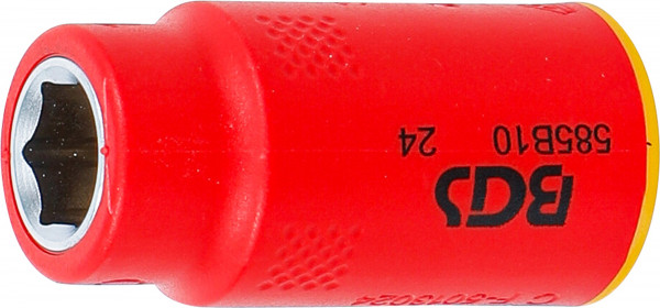 VDE-Steckschlüssel-Einsatz Sechskant 10 mm, Innenvierkant 10 mm (3/8 Zoll)