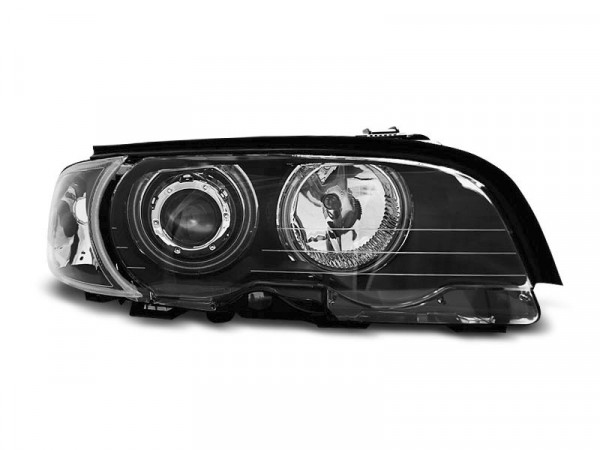 Xenon Scheinwerfer Angel Eyes Ccfl schwarz passend für BMW E46 04.03-06  Coupé Cabrio, Scheinwerfer, Fahrzeugbeleuchtung, Auto Tuning