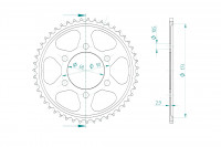 Kettenrad Stahl 48 Zähne Teilung 428 passend für Honda Kettenrad Stahl 48 Zähne Teilung 428 passend für Honda