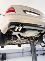 FOX Endschalldämpfer passend für Audi S4 B5 2x88x74 seitlich versetzt FOX Endschalldämpfer passend für Audi S4 B5 2x88x74 seitlich versetzt