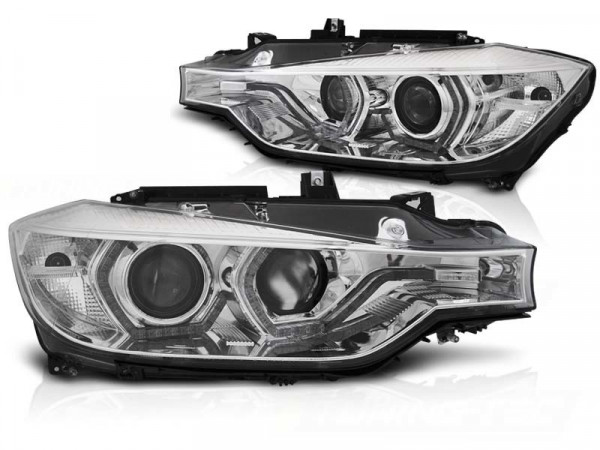 Angel Eyes LED Scheinwerfer Chrom passend für BMW F30/F31 LCI 15-18