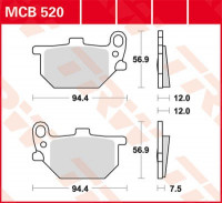 TRW Scheibenbremsbeläge MCB520 passend für Yamaha XS 750, XV 750 TRW Scheibenbremsbeläge MCB520 passend für Yamaha XS 750, XV 750
