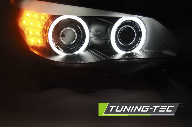 Scheinwerfer Angel Eyes Ccfl schwarz LED-Blinkerpassend für BMW E60 / e61  03-07, Scheinwerfer, Fahrzeugbeleuchtung, Auto Tuning