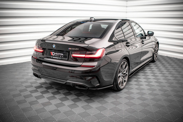 Heck Ansatz Flaps Diffusor V.4 Für BMW M340i G20 / G21 Schwarz Hochglanz