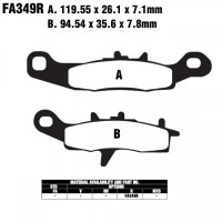 EBC-FA349 R Bremsbeläge passend für Kawasaki ATV Modelle EBC-FA349 R Bremsbeläge passend für Kawasaki ATV Modelle