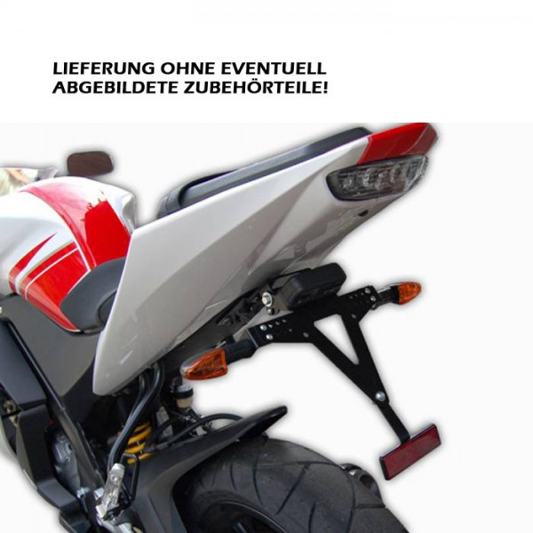 Kennzeichenhalter | YAMAHA YZF 125R | 08-13 verstellbar | schwarz | inkl. Reflektorhalter