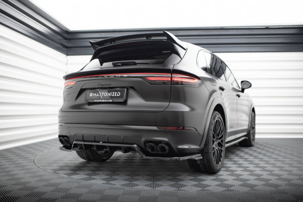 Mittlerer Cup Diffusor DTM Look Heck Ansatz Für Porsche Cayenne Sport Design Mk3 Schwarz Hochglanz