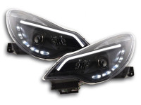 Scheinwerfer Set Daylight LED Tagfahrlicht passend für Opel Corsa D ab 2011 schwarz Scheinwerfer Set Daylight LED Tagfahrlicht passend für Opel Corsa D ab 2011 schwarz