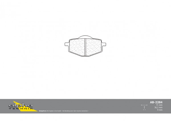 alpha Technik Bremsbelag Straße mit ABE passend für Yamaha, Gilera Modelle